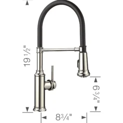 Blanco Empressa 1.5 GPM Brass Kitchen Faucet, Semi-Pro, Polished Nickel, 442510