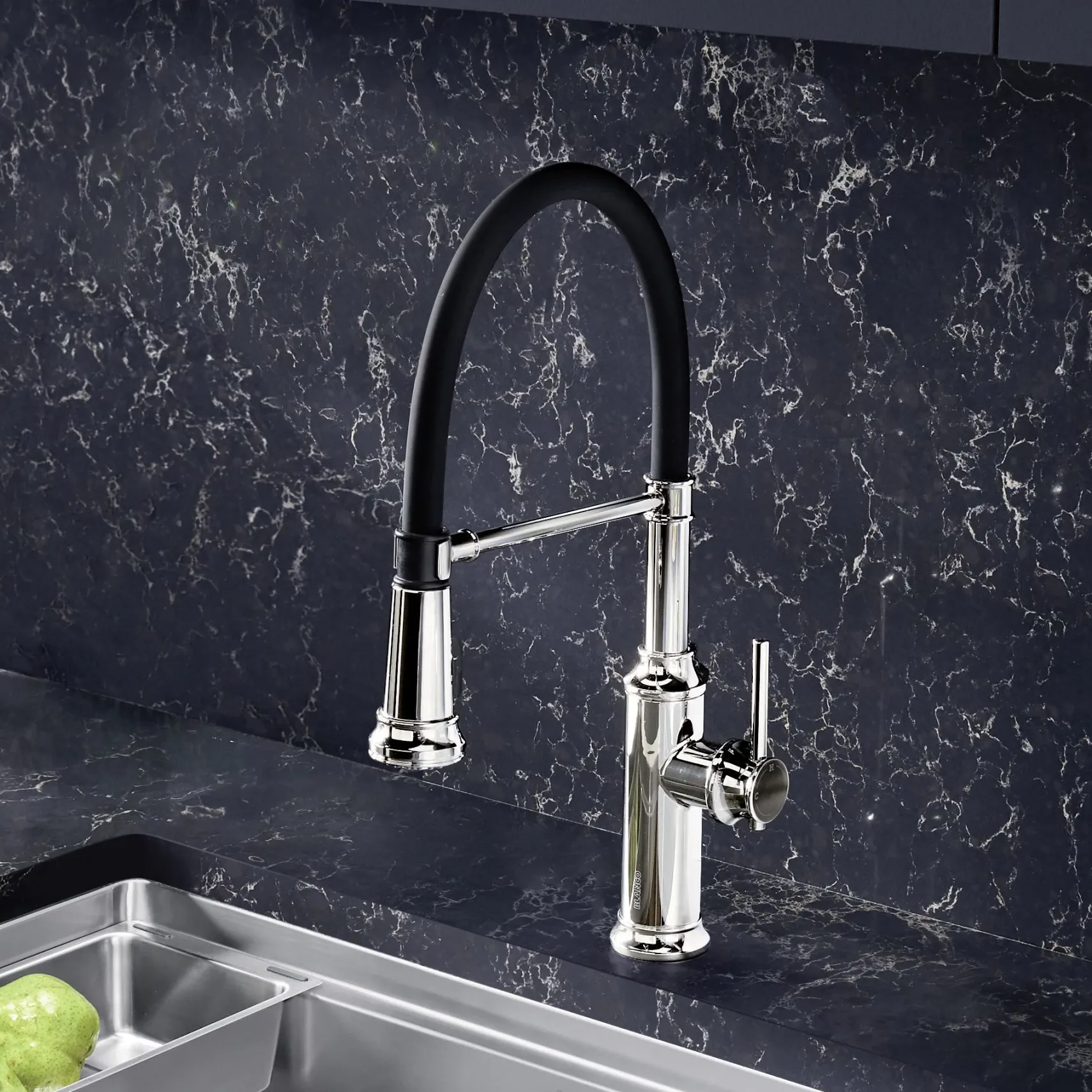 Blanco Empressa 1.5 GPM Brass Kitchen Faucet, Semi-Pro, Polished Nickel, 442510