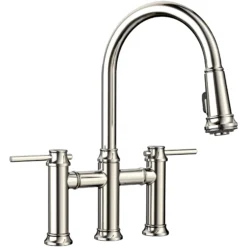 Blanco Empressa 1.5 GPM Brass Kitchen Faucet, Pull-Down, Polished Nickel, 442506