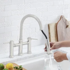Blanco Empressa 1.5 GPM Brass Kitchen Faucet, Pull-Down, Polished Nickel, 442506
