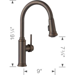 Blanco Empressa 1.5 GPM Brass Kitchen Faucet, Pull-Down, Oil-Rubbed Bronze, 442503