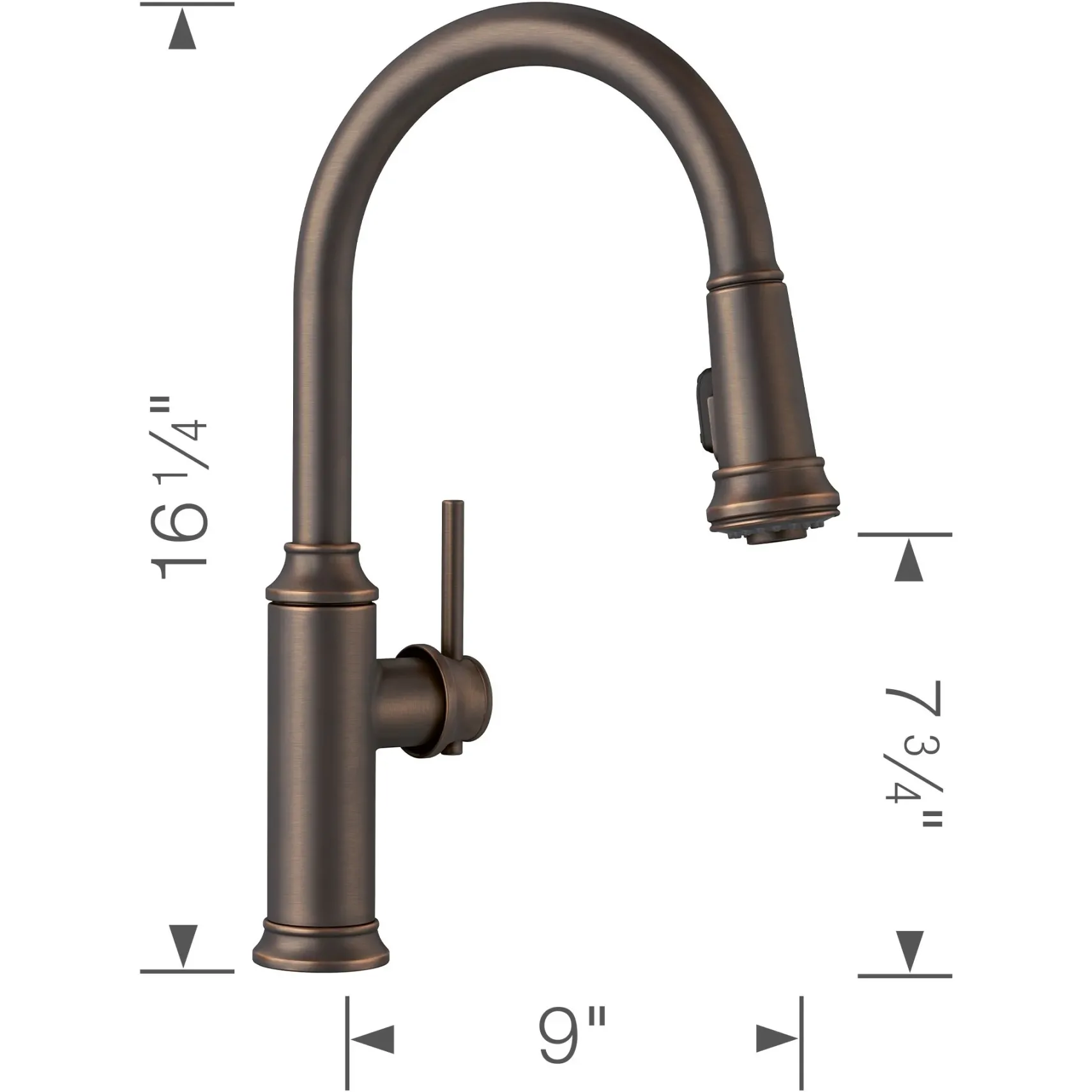 Blanco Empressa 1.5 GPM Brass Kitchen Faucet, Pull-Down, Oil-Rubbed Bronze, 442503