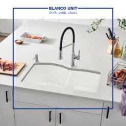 Blanco Empressa 1.5 GPM Brass Kitchen Faucet, Semi-Pro, Stainless, 442509