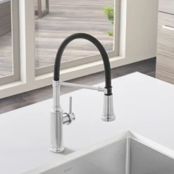 Blanco Empressa 1.5 GPM Brass Kitchen Faucet, Semi-Pro, Stainless, 442509