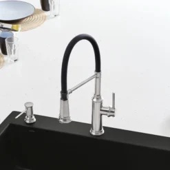 Blanco Empressa 1.5 GPM Brass Kitchen Faucet, Semi-Pro, Stainless, 442509