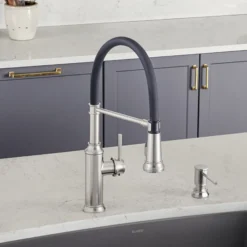 Blanco Empressa 1.5 GPM Brass Kitchen Faucet, Semi-Pro, Stainless, 442509