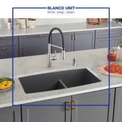 Blanco Empressa 1.5 GPM Brass Kitchen Faucet, Semi-Pro, Stainless, 442509