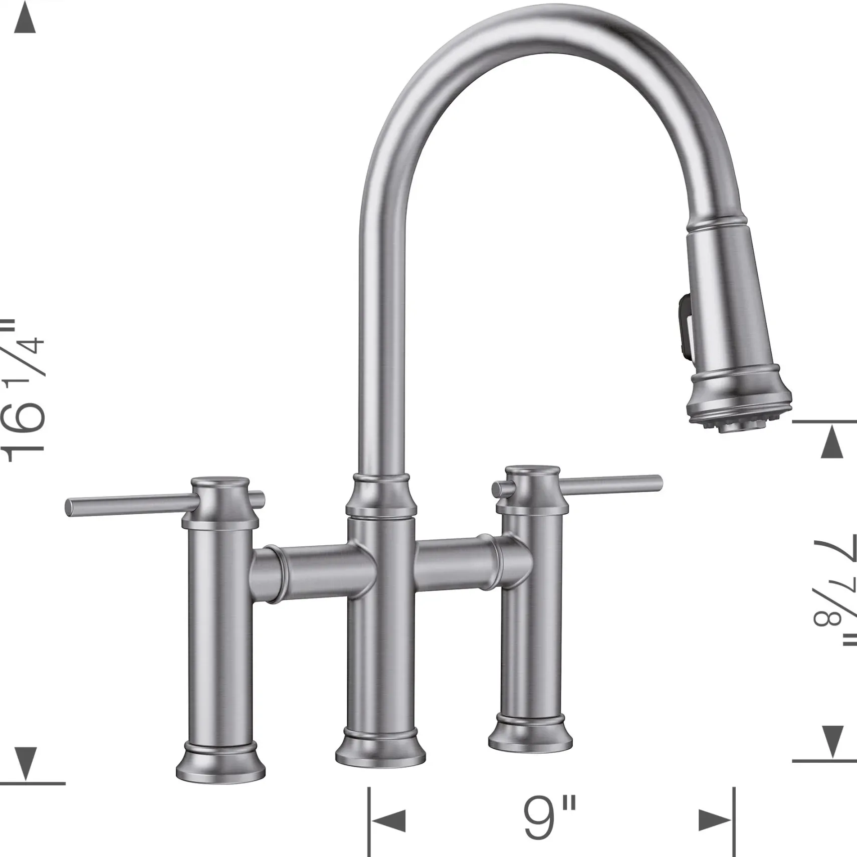 Blanco Empressa 1.5 GPM Brass Kitchen Faucet, Pull-Down, Stainless, 442505
