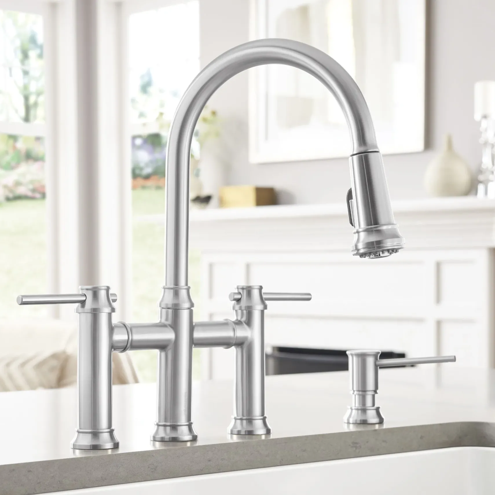 Blanco Empressa 1.5 GPM Brass Kitchen Faucet, Pull-Down, Stainless, 442505
