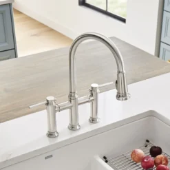 Blanco Empressa 1.5 GPM Brass Kitchen Faucet, Pull-Down, Stainless, 442505
