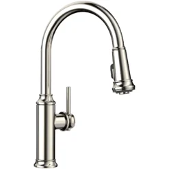 Blanco Empressa 1.5 GPM Brass Kitchen Faucet, Pull-Down, Polished Nickel, 442502