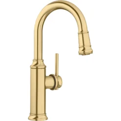 Blanco Empressa Pull-Down Bar Faucet, Satin Gold, 1.5 GPM, Brass, 442983