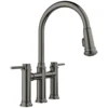 Blanco Empressa Pull-Down Dual-Spray Bridge Faucet, Satin Dark Steel, 1.5 GPM, Brass, 443263