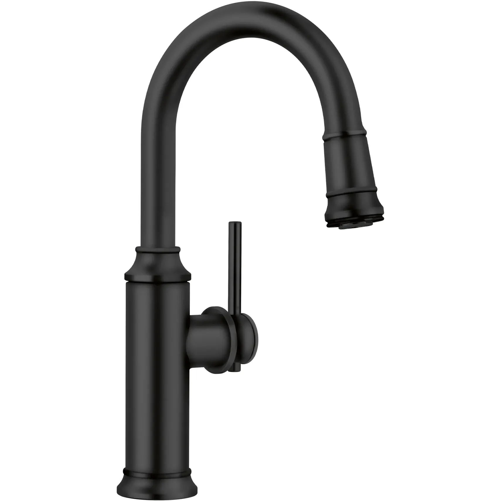 Blanco Empressa Pull-Down Bar Faucet, Matte Black, 1.5 GPM, Brass, 443025