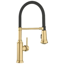 Blanco Empressa Semi-Pro Pull-Down Dual-Spray Kitchen Faucet, Satin Gold, 1.5 GPM, Brass, 442982
