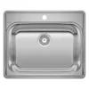 Blanco Essential 25" Drop In/Topmount Stainless Steel Laundry Sink, 20 Gauge, Brushed Finish, 441078