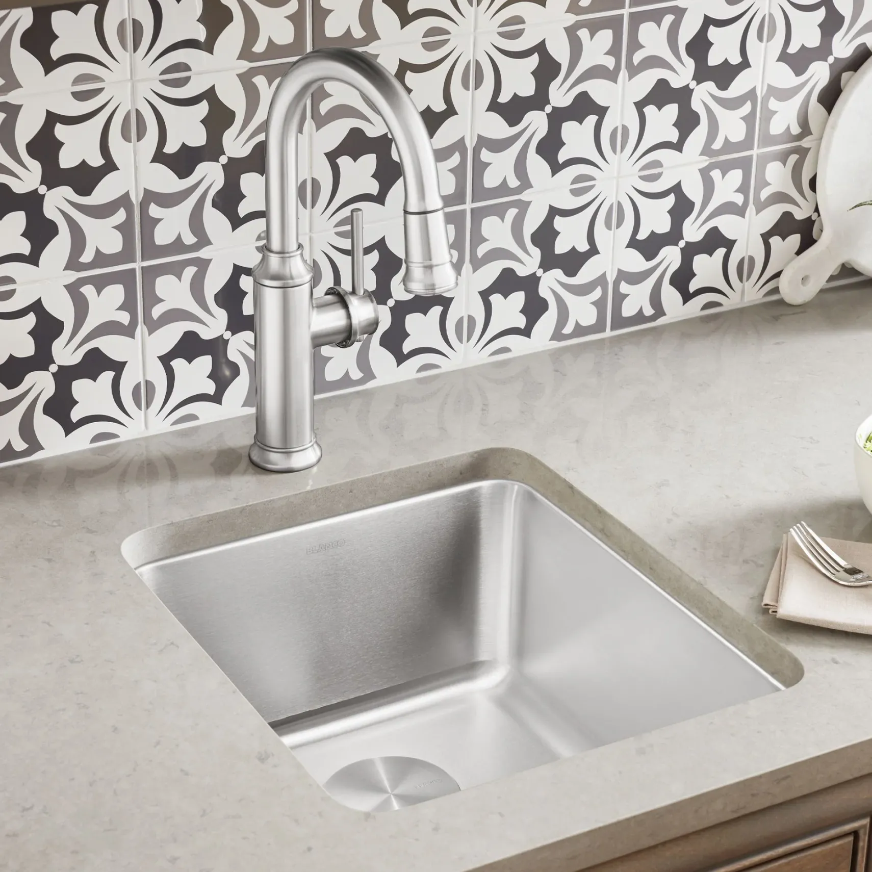 Blanco Formera 16" Rectangle Stainless Steel Bar/Prep Sink, 18 Gauge, Satin Polish, 442767