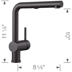 Blanco Linus 1.5 GPM Brass Kitchen Faucet, Pull-Out, Anthracite, 526367