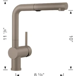 Blanco Linus 1.5 GPM Brass Kitchen Faucet, Pull-Out, Truffle, 526371