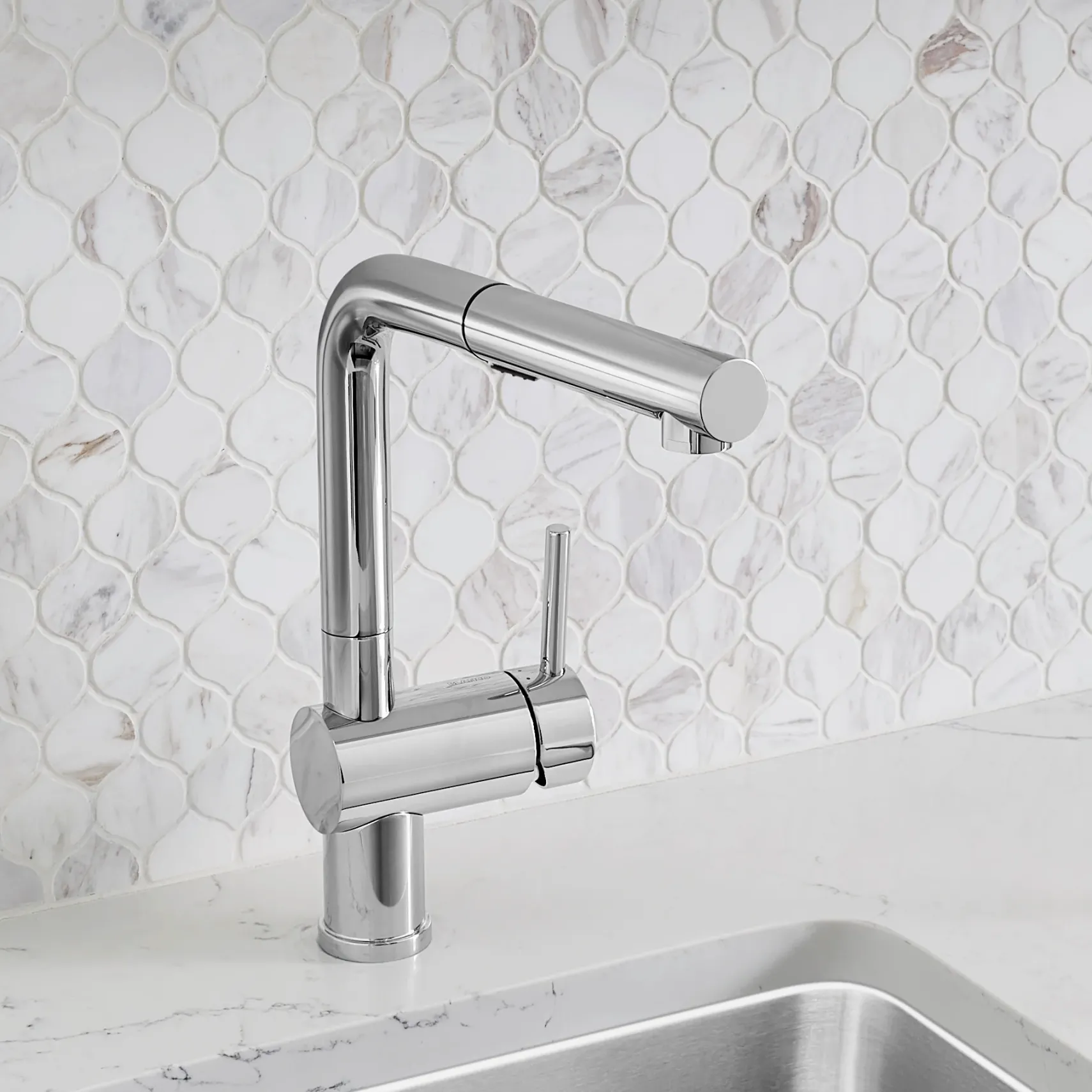 Blanco Linus 1.5 GPM Brass Kitchen Faucet, Pull-Out, Polished Chrome, 526365