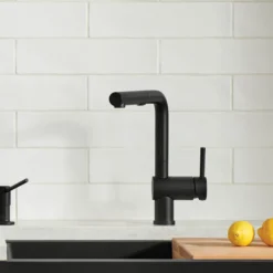 Blanco Linus 1.5 GPM Brass Kitchen Faucet, Pull-Out, Coal Black, 526374