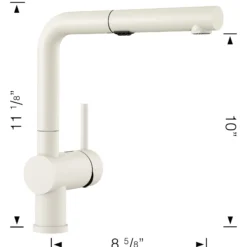 Blanco Linus 1.5 GPM Brass Kitchen Faucet, Pull-Out, White, 526373