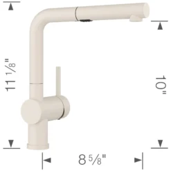 Blanco Linus Low Arc Pull-Out Dual-Spray Kitchen Faucet, Soft White, 1.5 GPM, Brass, 526963