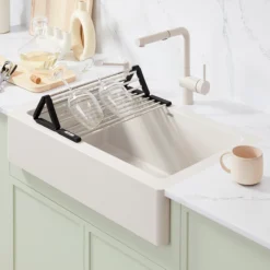 Blanco Linus Low Arc Pull-Out Dual-Spray Kitchen Faucet, Soft White, 1.5 GPM, Brass, 526963