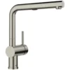 Blanco Linus Low Arc Pull-Out Dual-Spray Kitchen Faucet, Satin Platinum, 1.5 GPM, Brass, 443251