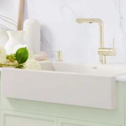 Blanco Linus Low Arc Pull-Out Dual-Spray Kitchen Faucet, Satin Gold, 1.5 GPM, Brass, 526686