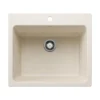 Blanco Liven 25" Dual Mount Silgranit Laundry Sink, Soft White, 1 Faucet Hole, 443079