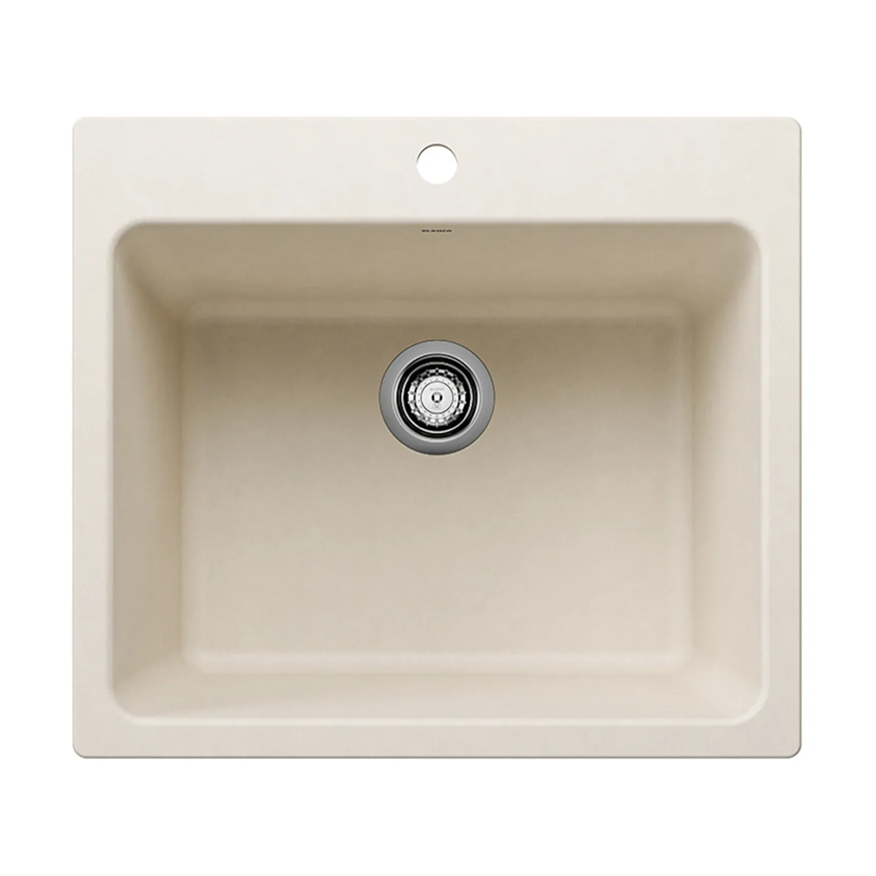 Blanco Liven 25" Dual Mount Silgranit Laundry Sink, Soft White, 1 Faucet Hole, 443079