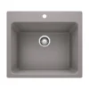 Blanco Liven 25" Dual Mount Granite Composite Laundry Sink, Silgranit, Metallic Gray, 401924