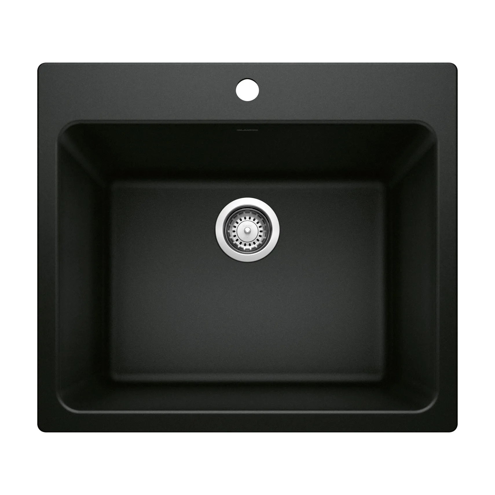 Blanco Liven 25" Dual Mount Granite Composite Laundry Sink, Silgranit, Coal Black, 442924