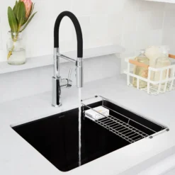 Blanco Liven 25" Dual Mount Granite Composite Laundry Sink, Silgranit, Coal Black, 442924