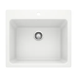 Blanco Liven 25" Dual Mount Granite Composite Laundry Sink, Silgranit, White, 401927