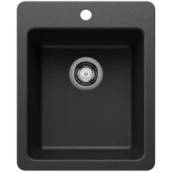 Blanco Liven 17" Rectangle Silgranit Bar/Prep Sink, Anthracite, 1 Faucet Hole, 443235
