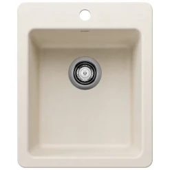 Blanco Liven 17" Rectangle Silgranit Bar/Prep Sink, Soft White, 1 Faucet Hole, 443241