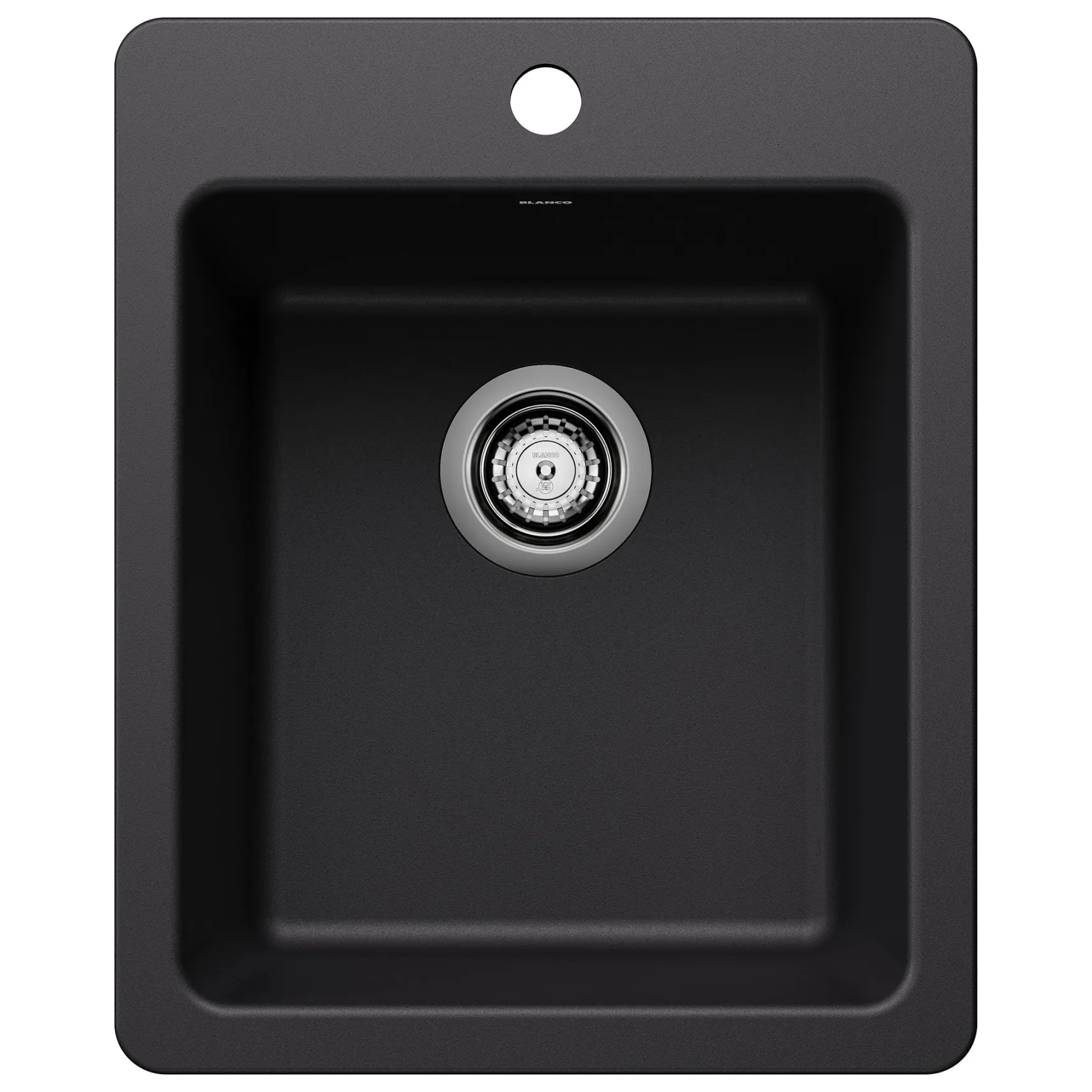 Blanco Liven 17" Rectangle Silgranit Bar/Prep Sink, Coal Black, 1 Faucet Hole, 443234