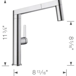 Blanco Panera 1.5 GPM Stainless Steel Kitchen Faucet, Pull-Out, 402043