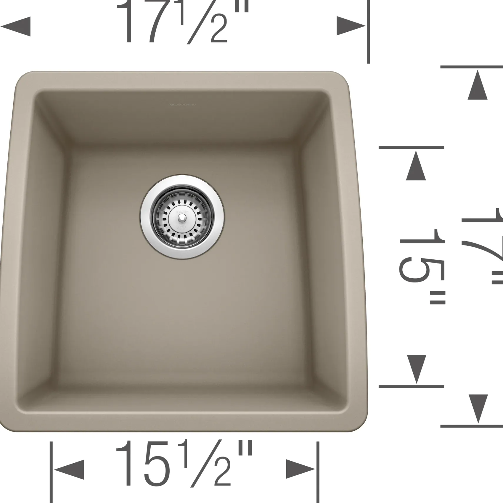 Blanco Performa 18" Rectangle Granite Composite Bar/Prep Sink, Silgranit, Truffle, 441288