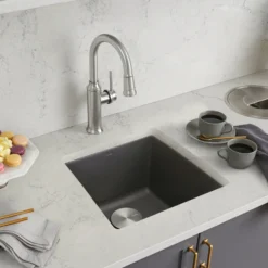 Blanco Performa 18" Rectangle Granite Composite Bar/Prep Sink, Silgranit, Cinder, 441475
