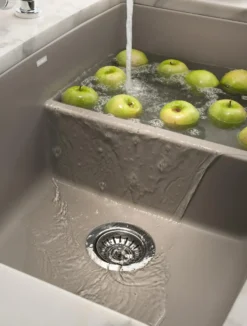 Blanco Performa 33" Undermount Silgranit Kitchen Sink, 60/40 Double Bowl, Truffle, No Faucet Hole, 441315