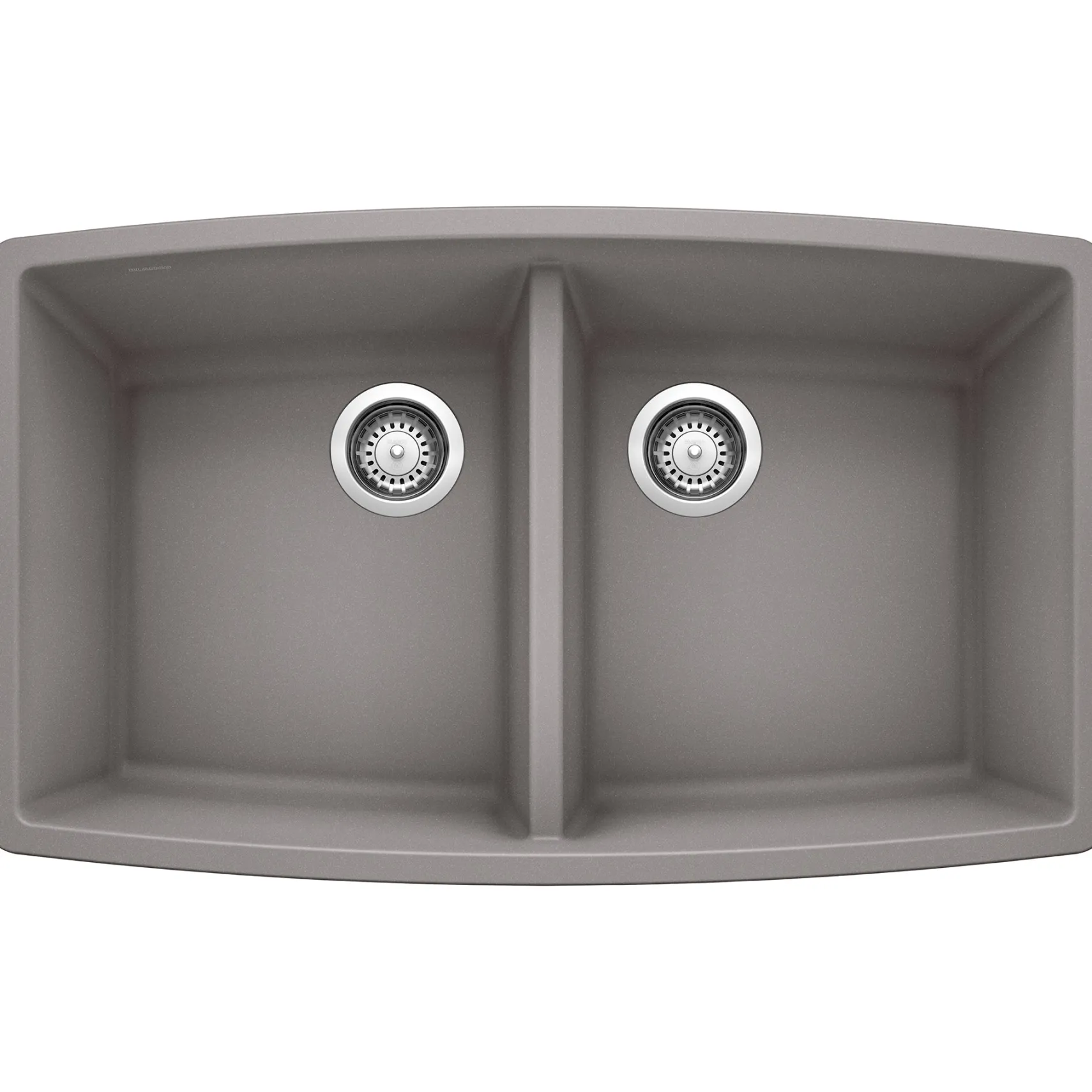 Blanco Performa 33" Undermount Granite Composite Kitchen Sink, Silgranit, 50/50 Double Bowl, Metallic Gray, 440072