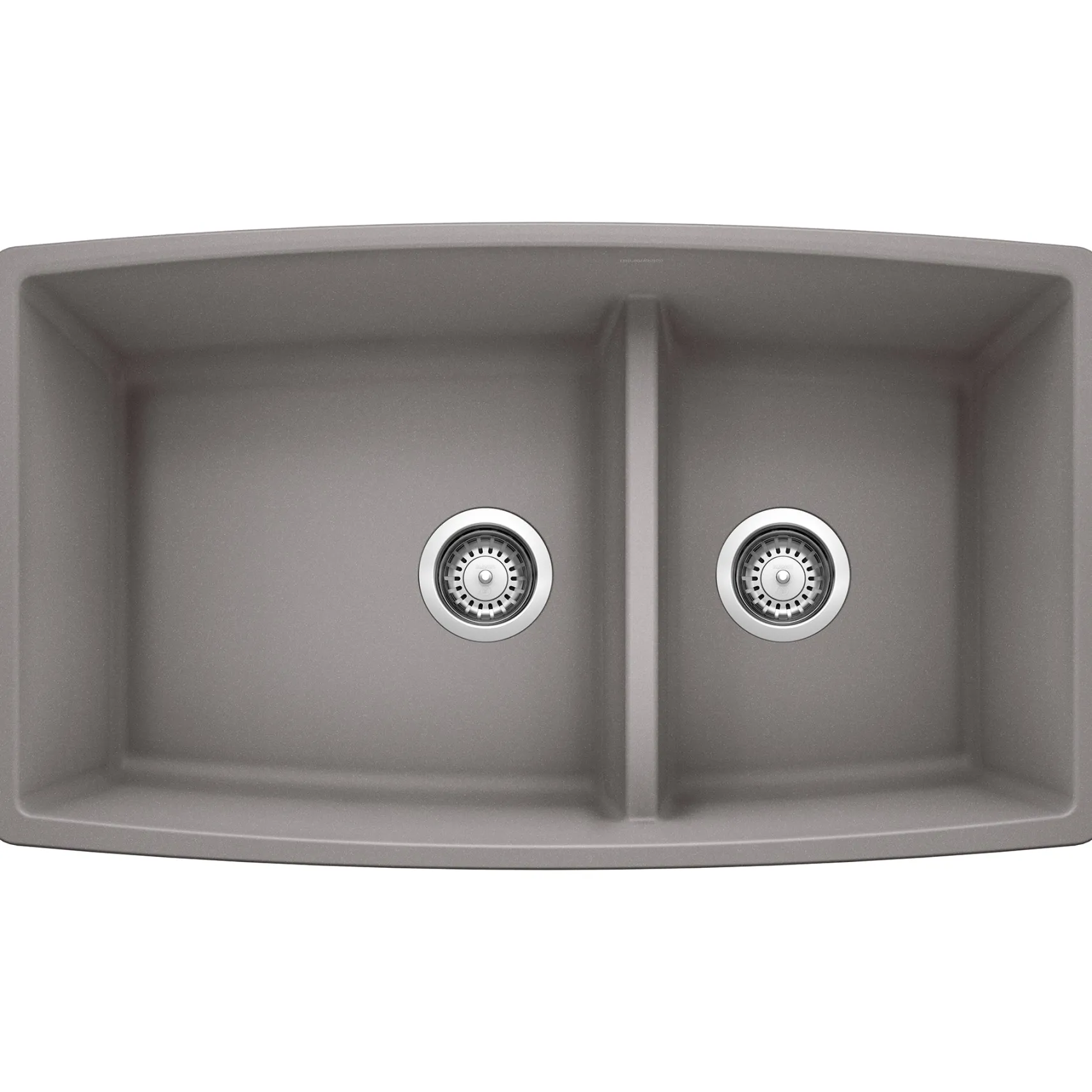 Blanco Performa 33" Undermount Granite Composite Kitchen Sink, Silgranit, 60/40 Double Bowl, Metallic Gray, 441309