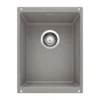 Blanco Precis 14" Rectangle Granite Composite Bar/Prep Sink, Silgranit, Metallic Gray, 513425
