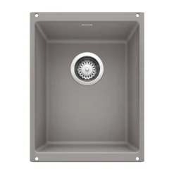 Blanco Precis 14" Rectangle Granite Composite Bar/Prep Sink, Silgranit, Metallic Gray, 513425