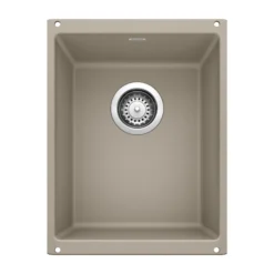 Blanco Precis 14" Rectangle Granite Composite Bar/Prep Sink, Silgranit, Truffle, 517676