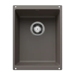 Blanco Precis 14" Rectangle Silgranit Bar/Prep Sink, Volcano Gray, No Faucet Hole, 527413