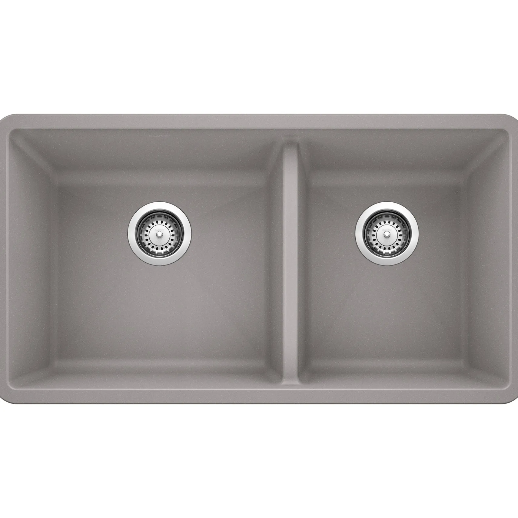 Blanco Precis 33" Undermount Granite Composite Kitchen Sink, Silgranit, 60/40 Double Bowl, Metallic Gray, 441130
